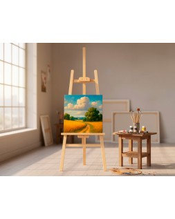 Caballete de pie pintor liderpapel madera de pino barnizado 60x150x60 cm certificado fsc
