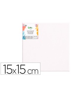 Bastidor liderpapel 1f lienzo grapado parte trasera algodon 100% bordes madera 15x15 cm gramaje 280g/m2 certificado