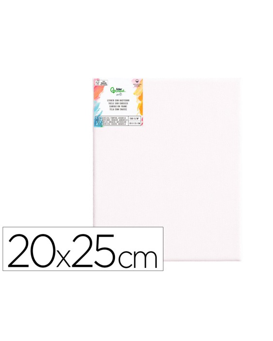 Bastidor liderpapel 3p lienzo grapado parte trasera algodon 100% bordes madera 20x25 cm gramaje 280g/m2 certificado