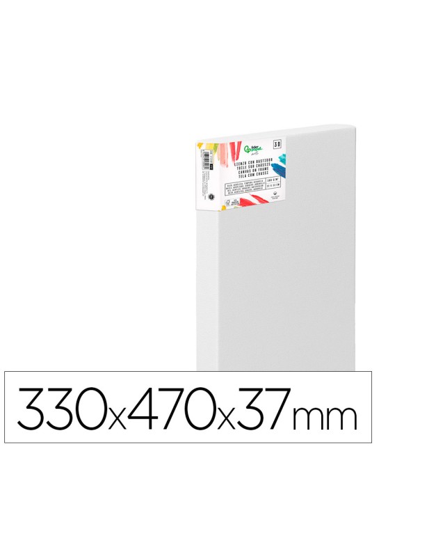 Bastidor 3d extragrueso liderpapel 6f grapado parte trasera algodon 100% 33x41 cm gramaje 380g/m2 certificado