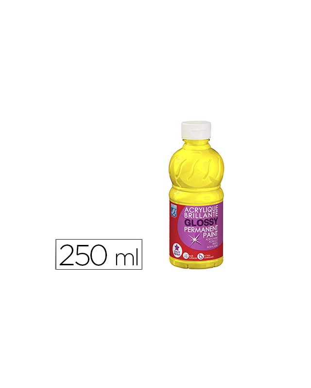 Pintura acrilica l&b brillo amarillo primario bote de 250 ml