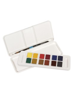 Acuarela daler rowney aquafine travel set con pincel caja de 12 colores surtidos