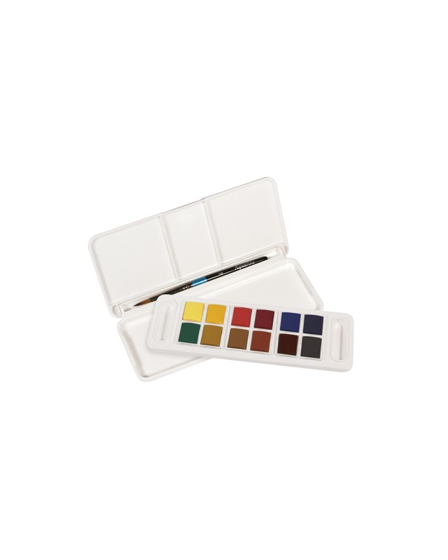 Acuarela daler rowney aquafine travel set con pincel caja de 12 colores surtidos