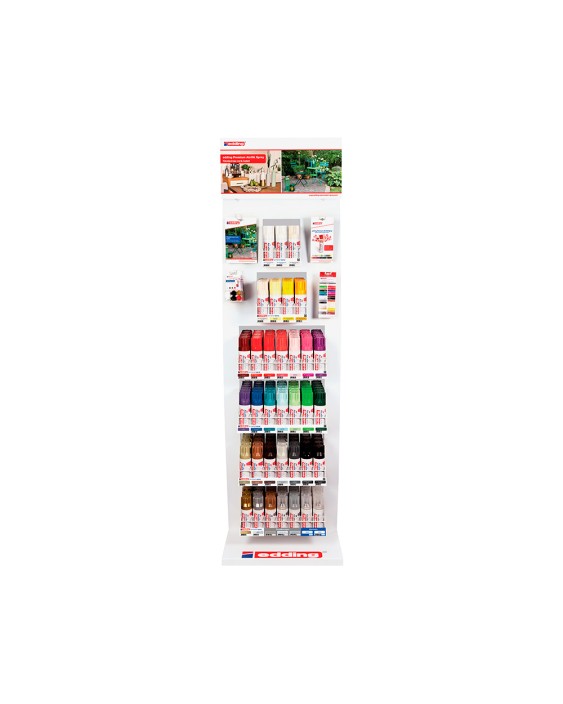 Pintura acrilica edding 5200 permanente spray bote 200 ml expositor de 24 unidades colores surtidos