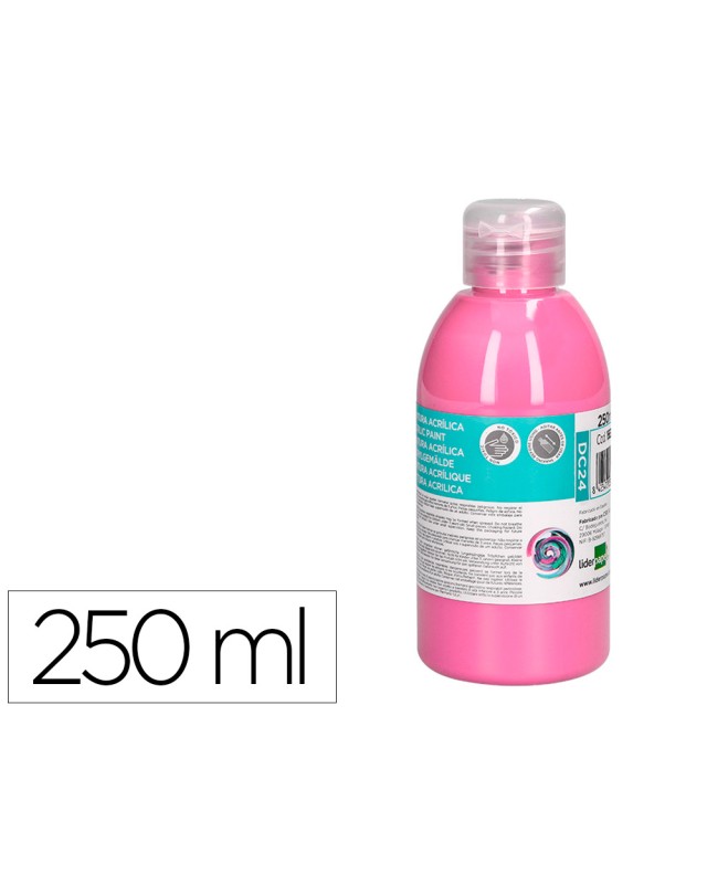 Pintura acrilica liderpapel bote de 250 ml rosa