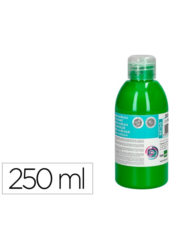 Pintura acrilica liderpapel bote de 250 ml verde
