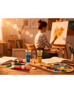 Pintura acrilica liderpapel tubo de plastico de 60 ml color azul