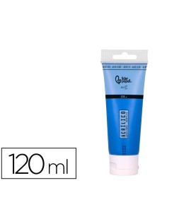 Pintura acrilica liderpapel tubo de plastico de 120 ml color azul