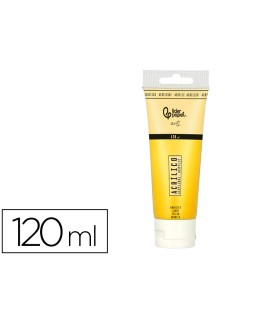 Pintura acrilica liderpapel tubo de plastico de 120 ml color amarillo