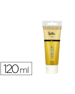 Pintura acrilica liderpapel tubo de plastico de 120 ml color ocre amarillo