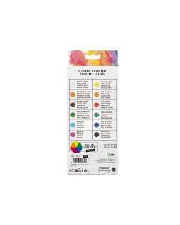Pintura de acuarela liderpapel caja de 12 tubos de aluminio de 12 ml colores surtidos