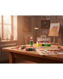 Tempera liderpapel en tubo de alumino de 12 ml estuche de 5 tubos colores primarios
