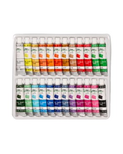 Tempera gouache liderpapel caja de 24 tubos de aluminio de 12 ml colores surtidos