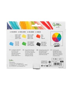 Tempera gouache liderpapel caja de 6 tubos de plastico de 75 ml colores surtidos
