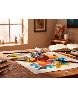 Tempera gouache liderpapel tubo de aluminio de 60 ml color amarillo naranja