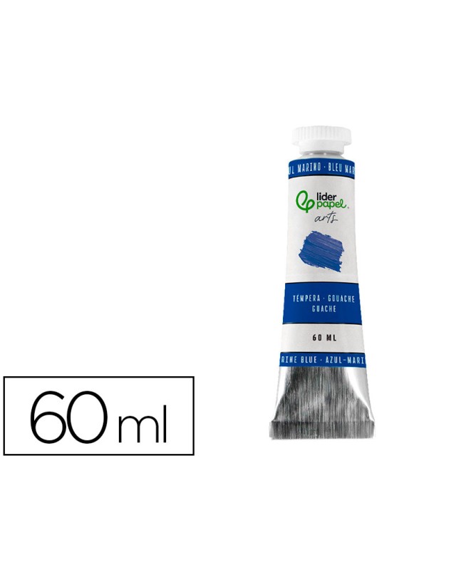 Tempera gouache liderpapel tubo de aluminio de 60 ml color azul marino