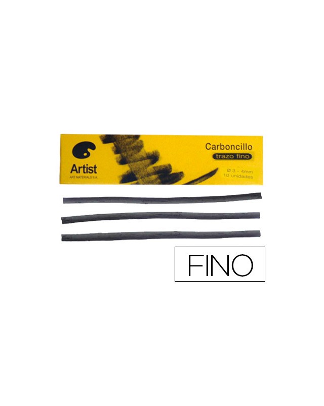 Carboncillo artist fino 3-4 mm caja de 10 unidades
