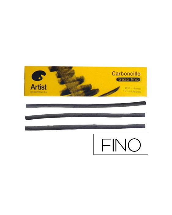 Carboncillo artist fino 3-4 mm caja de 10 unidades