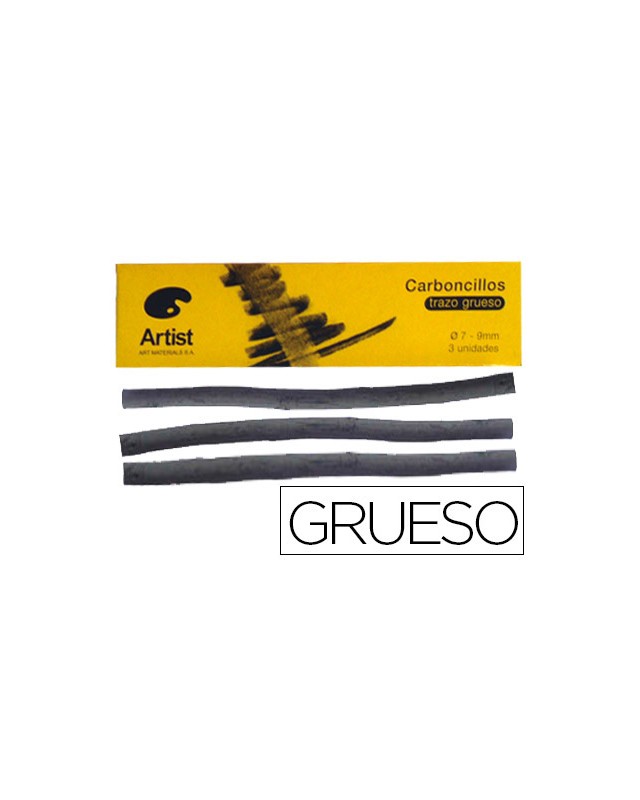 Carboncillo artist grueso 7-9 mm caja de 3 unidades