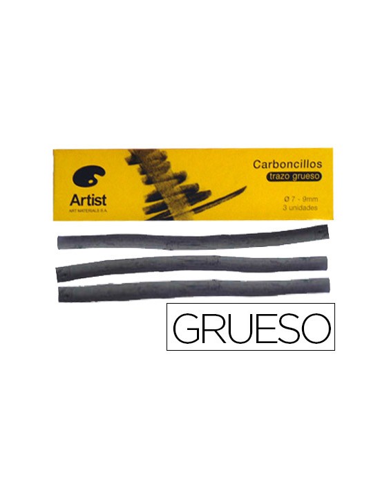 Carboncillo artist grueso 7-9 mm caja de 3 unidades