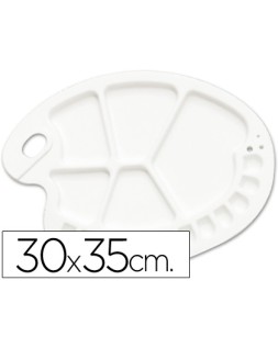 Paleta plastico liderpapel ovalada 17 huecos diestros 30x35 cm