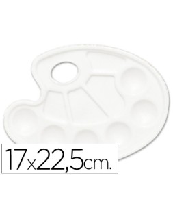 Paleta plastico liderpapel ovalada 10 huecos diestros tamaño 17x22,5cm