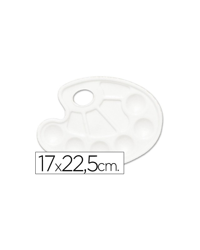 Paleta plastico liderpapel ovalada 10 huecos diestros tamaño 17x22,5cm