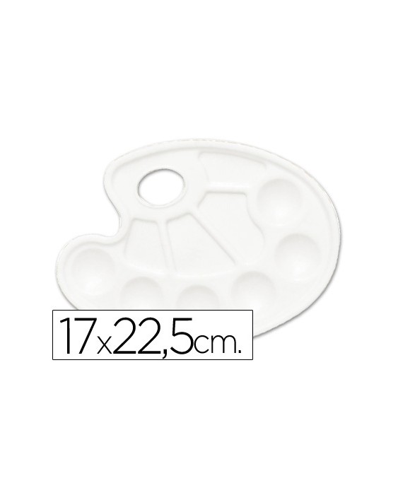Paleta plastico liderpapel ovalada 10 huecos diestros tamaño 17x22,5cm