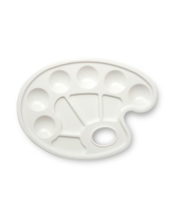 Paleta plastico liderpapel ovalada 10 huecos diestros tamaño 17x22,5cm