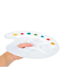 Paleta plastico liderpapel ovalada 10 huecos diestros tamaño 17x22,5cm