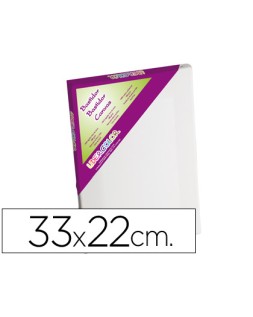 Bastidor liderpapel 4p lienzo grapado trasero algodon 100% marco pawlonia 1,8x3,8 cm bordes madera 33x22 cm