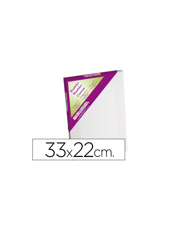 Bastidor liderpapel 4p lienzo grapado trasero algodon 100% marco pawlonia 1,8x3,8 cm bordes madera 33x22 cm