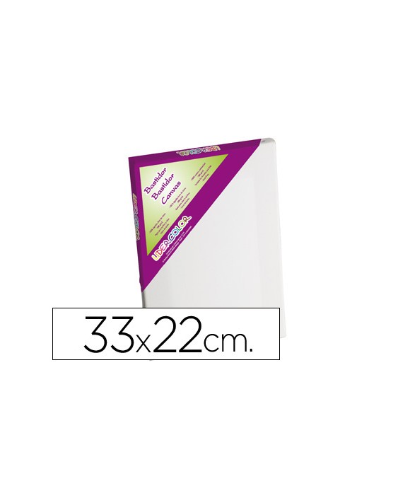 Bastidor liderpapel 4p lienzo grapado trasero algodon 100% marco pawlonia 1,8x3,8 cm bordes madera 33x22 cm