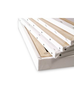 Bastidor liderpapel 4p lienzo grapado trasero algodon 100% marco pawlonia 1,8x3,8 cm bordes madera 33x22 cm