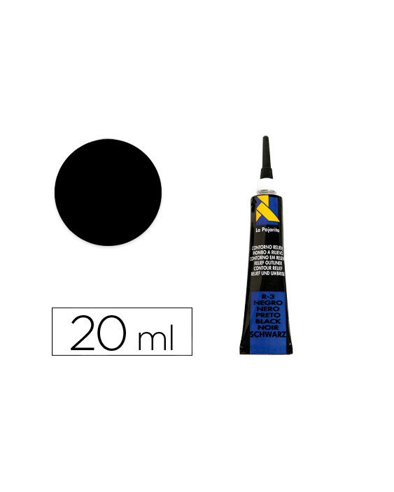Contorno relieve la pajarita negro r-3 tubo 20 ml