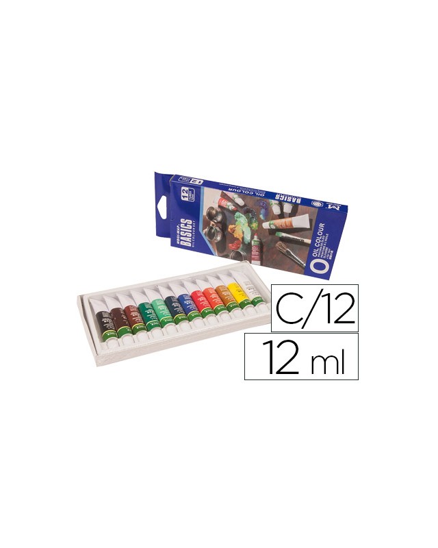 Pintura oleo artist caja carton de 12 colores surtidos tubo de 12 ml