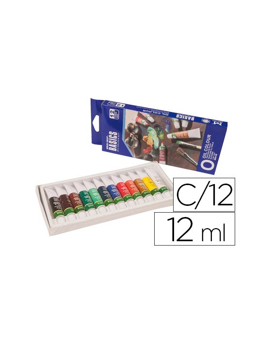 Pintura oleo artist caja carton de 12 colores surtidos tubo de 12 ml