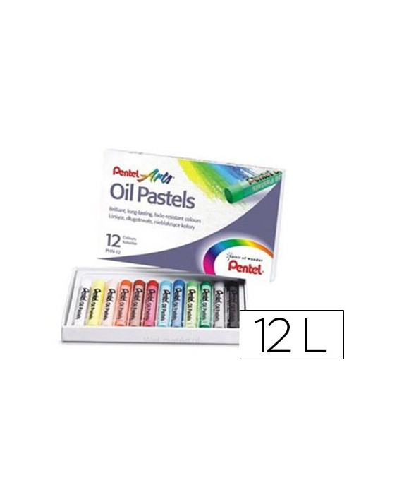 Lapices pentel oil pastel caja de 12 colores surtidos