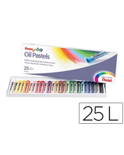 Lapices pentel oil pastel caja de 25 colores surtidos