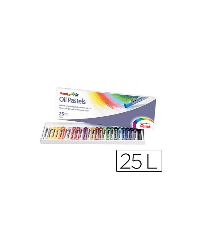 Lapices pentel oil pastel caja de 25 colores surtidos
