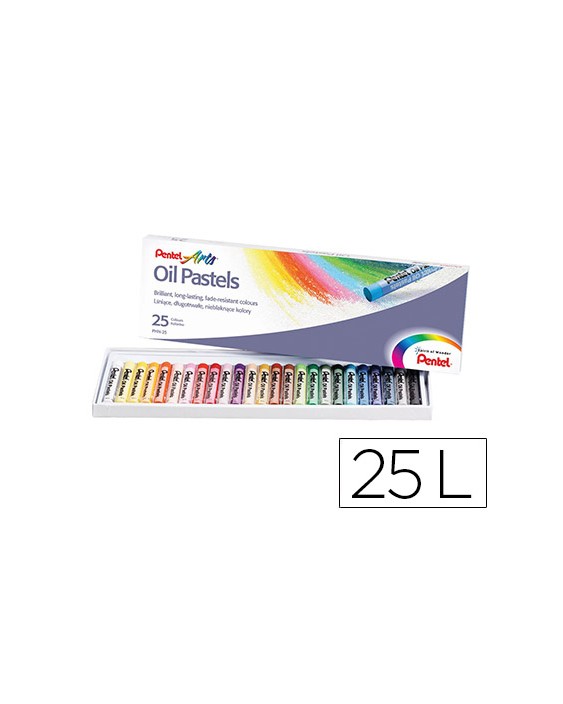 Lapices pentel oil pastel caja de 25 colores surtidos