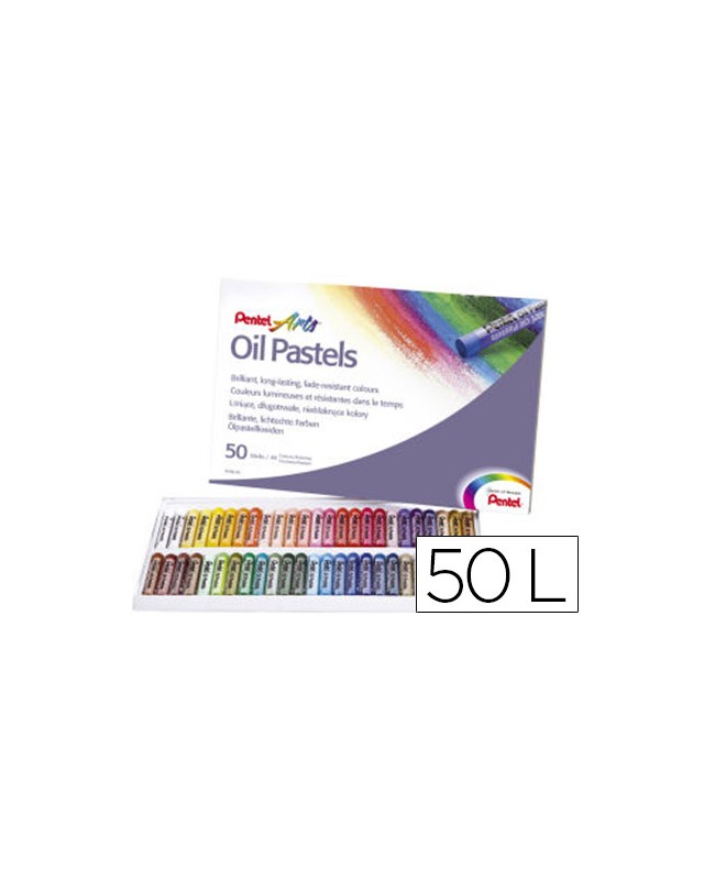 Lapices pentel oil pastel caja de 50 colores surtidos