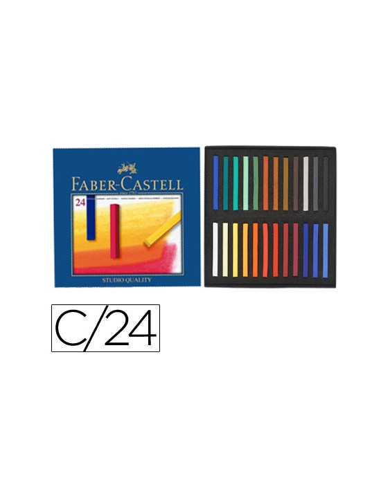 Tiza pastel faber castell estuche carton de 24 unidades colores surtidos