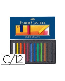 Tiza pastel faber castell estuche carton de 12 unidades colores surtidos