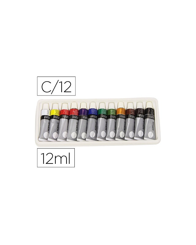 Pintura acrilica daler rowney simply caja de 12 colores surtidos tubo de 12 ml