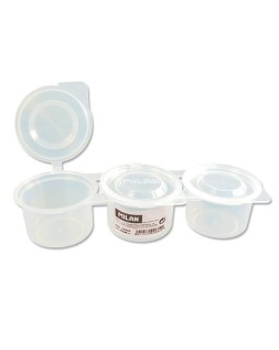 Vaso para mezcla pinturas milan triple con tapa 70 ml
