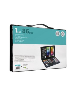 Estuche de pintura liderpapel plastico 86 piezas 34x23x3,2 cm