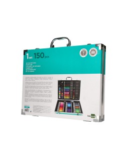 Estuche de pintura liderpapel aluminio 150 piezas maletin 37,8x29,7x4,6 cm