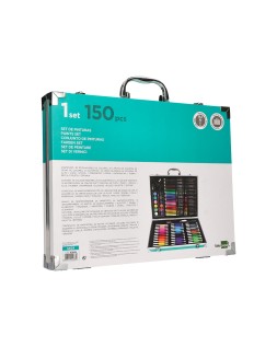 Estuche de pintura liderpapel aluminio 150 piezas maletin 37,8x29,7x4,6 cm