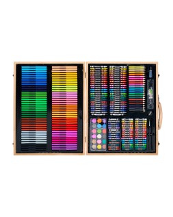 Estuche de pintura liderpapel madera 245 piezas maletin 49x36,6x4,5 cm